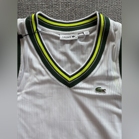 Lacoste Women’s Mesh V-Neck Tank Top | Size 42 (L) | NWT - Picture 10 of 15